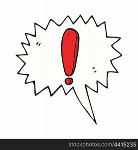 cartoon exclamation mark with speech bubble