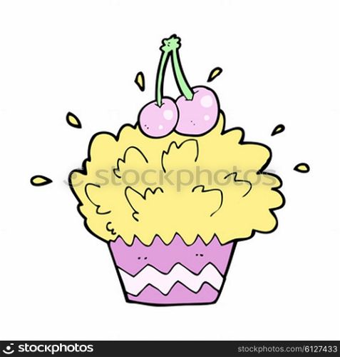 cartoon exploding cupcake