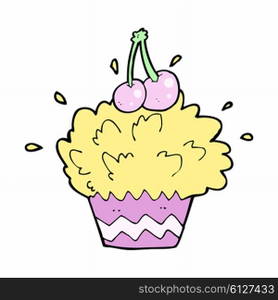 cartoon exploding cupcake
