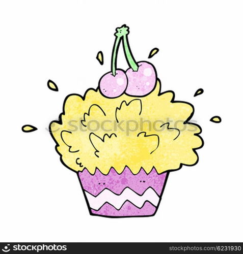 cartoon exploding cupcake
