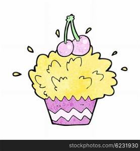 cartoon exploding cupcake