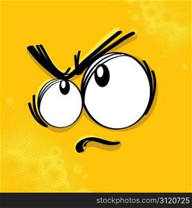 Cartoon expression on colored background, eps10 vector illustration