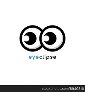 cartoon eye eclipse theme identity logo template. cartoon eye eclipse theme identity logo template vector
