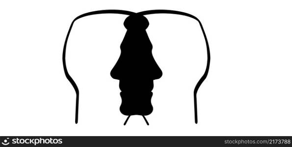 Cartoon face profile line pattern, two owerlap outline silhouette heads. Relationships, interpersonal communication, therapy abstract. People face icon or sign. Human heads symbol.