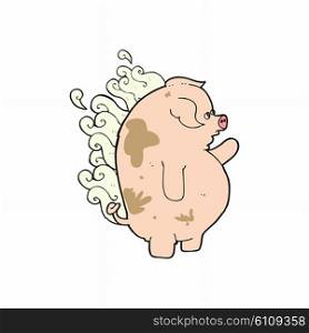 cartoon fat smelly pig
