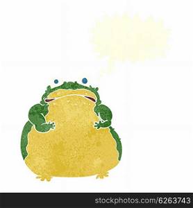 cartoon fat toad with speech bubble