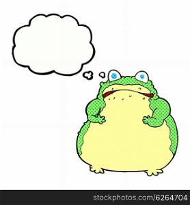 cartoon fat toad with thought bubble