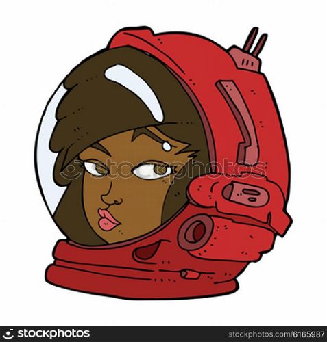 cartoon female astronaut