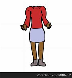 cartoon female body shrugging shoulders (mix and match cartoons or add own photos)