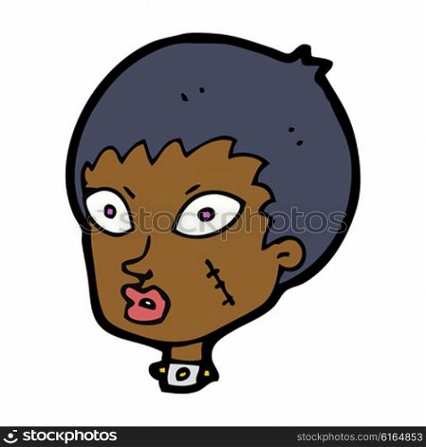 cartoon female zombie head