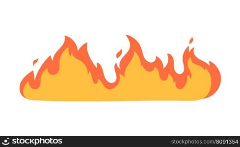 Cartoon fire effect. A yellow bonfire burns to heat.