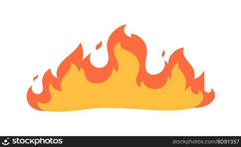 Cartoon fire effect. A yellow bonfire burns to heat.