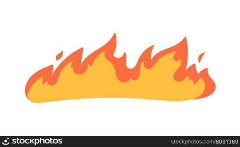 Cartoon fire effect. A yellow bonfire burns to heat.