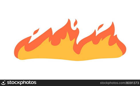 Cartoon fire effect. A yellow bonfire burns to heat.