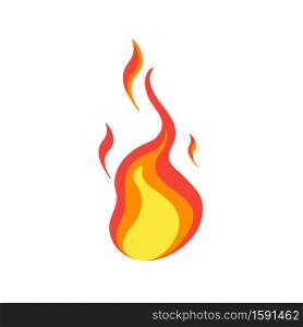 Cartoon fire flame, fire ignition with flame, hot fire explosion flame heat danger flames, red and orange flames Collection of hot flame elements, energy vector concept