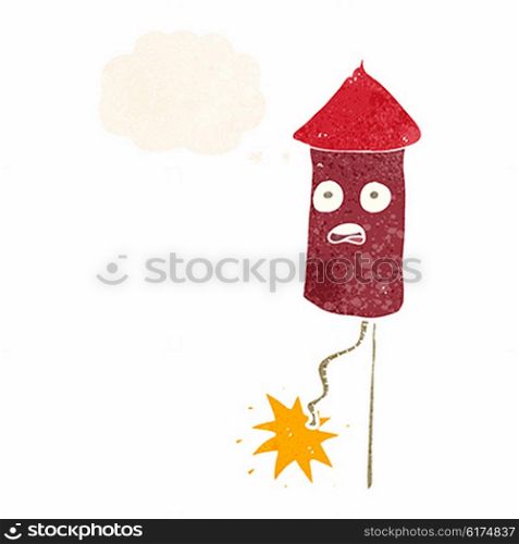 cartoon firework with thought bubble