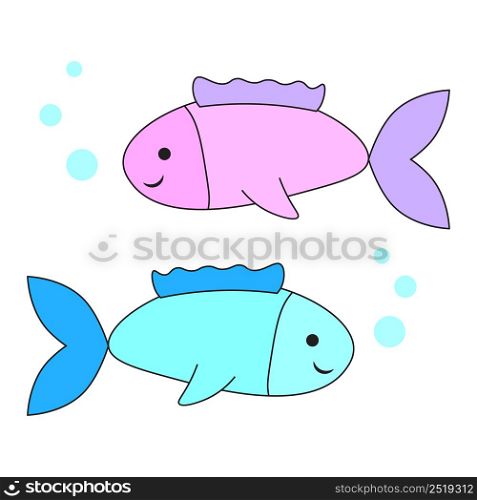 Cartoon fish. Flat icon. Animal pattern. Kid graphic. Doodle set. Vector illustration. Stock image. EPS 10.. Cartoon fish. Flat icon. Animal pattern. Kid graphic. Doodle set. Vector illustration. Stock image.