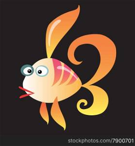 Cartoon fish on a neutral background. Cartoon colorful coral fish on a neutral background