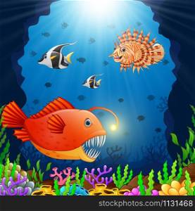 cartoon fish under the sea