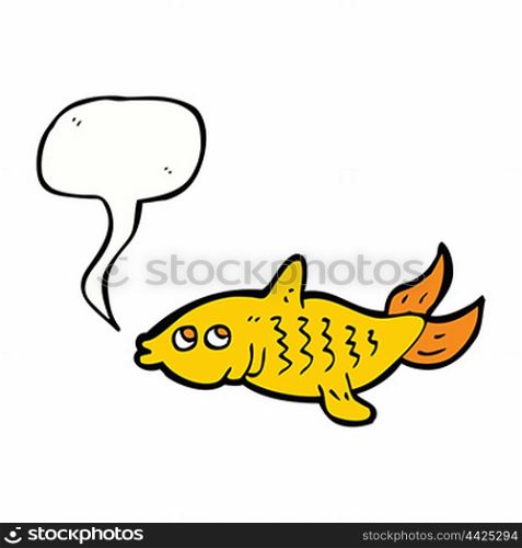 cartoon fish with speech bubble
