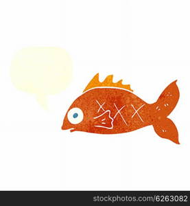 cartoon fish with speech bubble