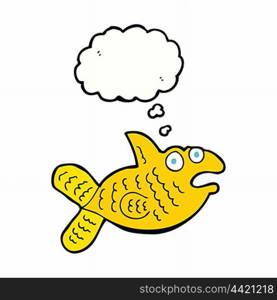 cartoon fish with thought bubble