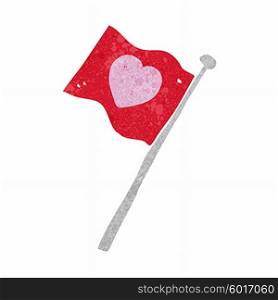 cartoon flag with love heart