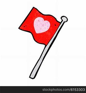 cartoon flag with love heart