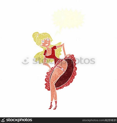 cartoon flamenco dancer with speech bubble