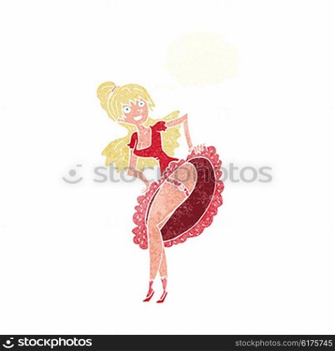 cartoon flamenco dancer with thought bubble