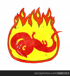 cartoon flaming dragon