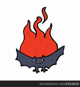 cartoon flaming halloween bat