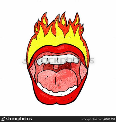 cartoon flaming mouth symbol