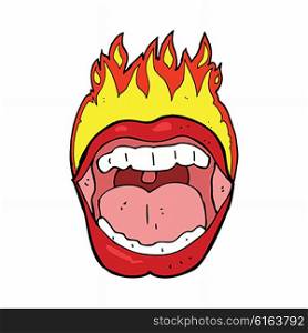 cartoon flaming mouth symbol