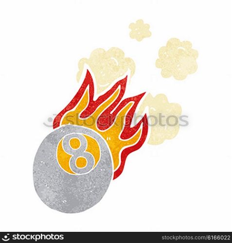 cartoon flaming pool ball