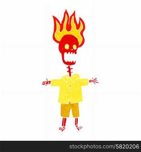 cartoon flaming skeleton