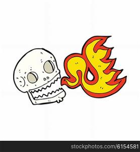 cartoon flaming skull