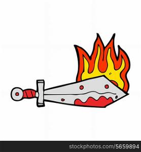 cartoon flaming sword