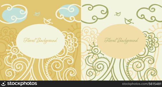 Cartoon floral backgrounds