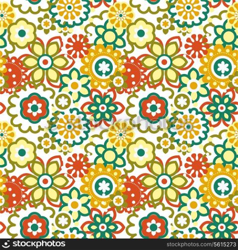 Cartoon floral seamless pattern