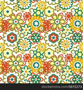 Cartoon floral seamless pattern