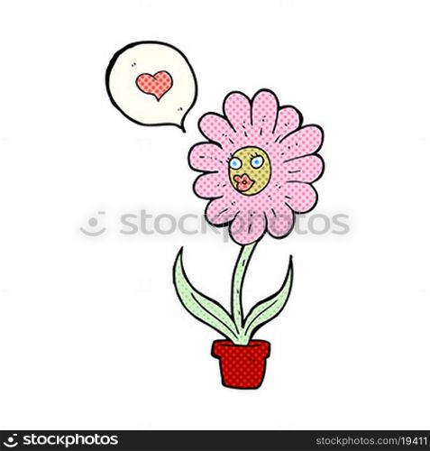 cartoon flower with face