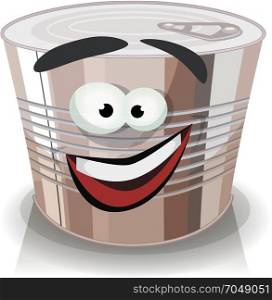 Cartoon Food Can Character. Illustration of a cartoon funny food tin can character, happy and smiling