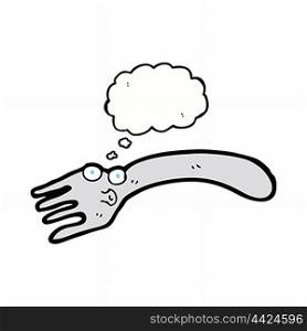 cartoon fork with thought bubble