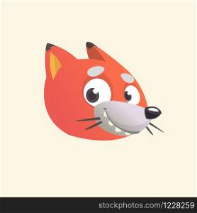Cartoon fox icon. Vector illustration of a fox head. Great for logo or emblem. Isolated on white