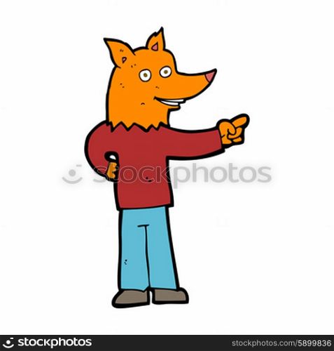 cartoon fox man pointing