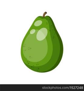 Cartoon fresh organic green avocado icon. vector illustration.
