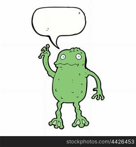 cartoon frog with speech bubble