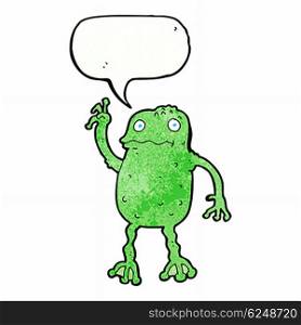 cartoon frog with speech bubble