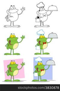 Cartoon Frogs Mascot Characters-Collection